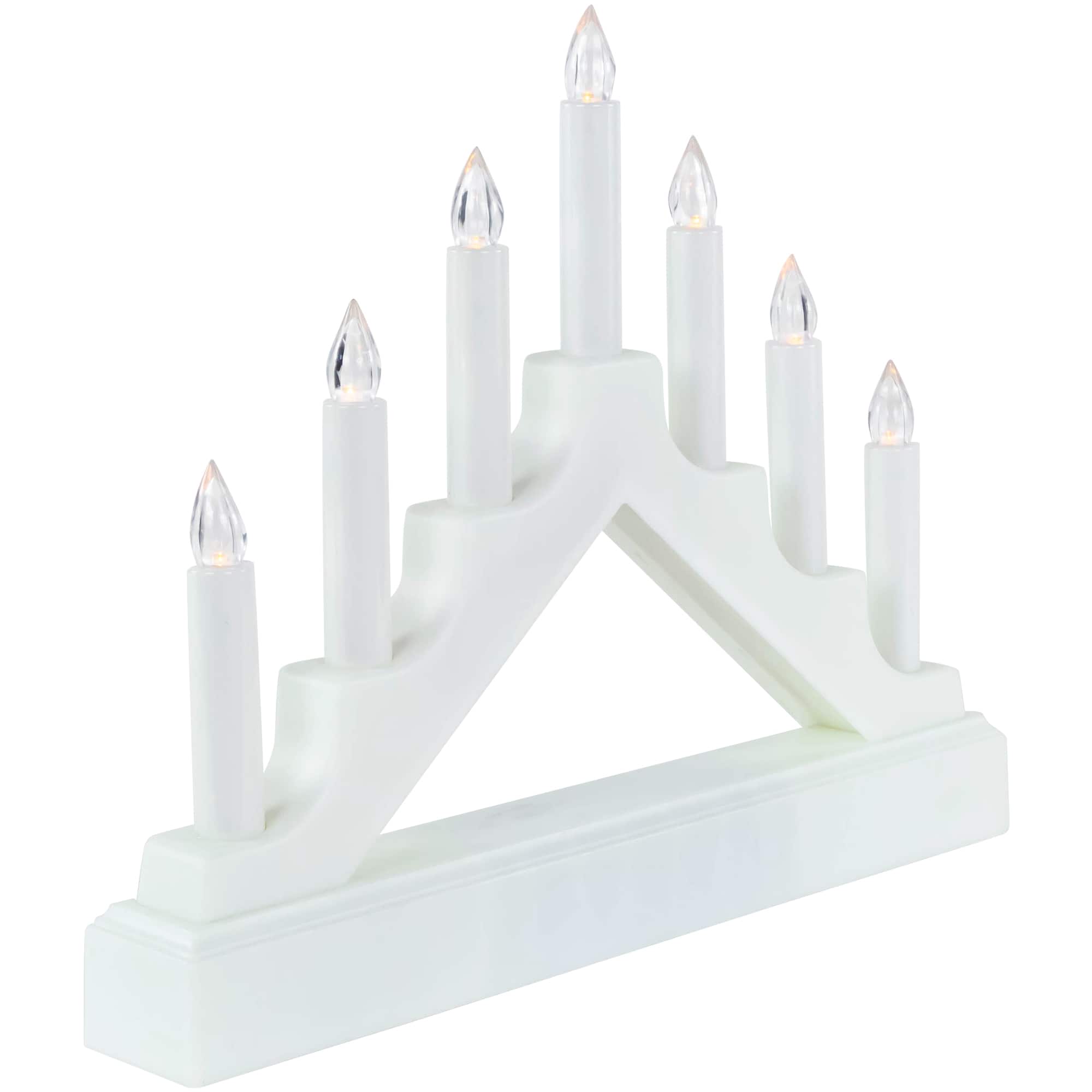 13.5" Pre-Lit LED 7-Tier White Candelabra Christmas Decoration